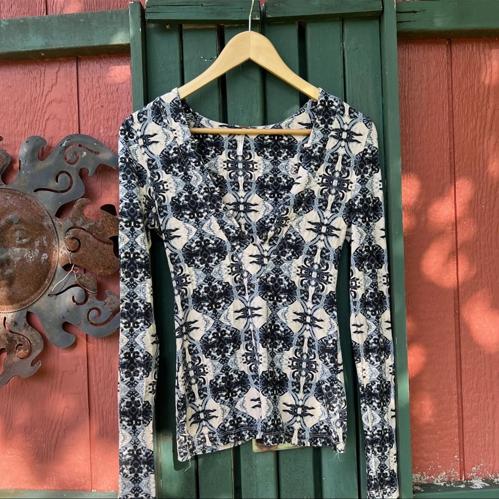 Free People Lucky Lace-Up Top Long Sleeve